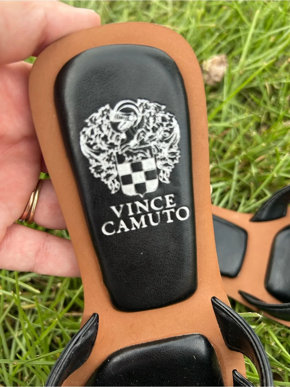 Vince Camuto Black Knotted Slide Sandals Women’s Size 5.5